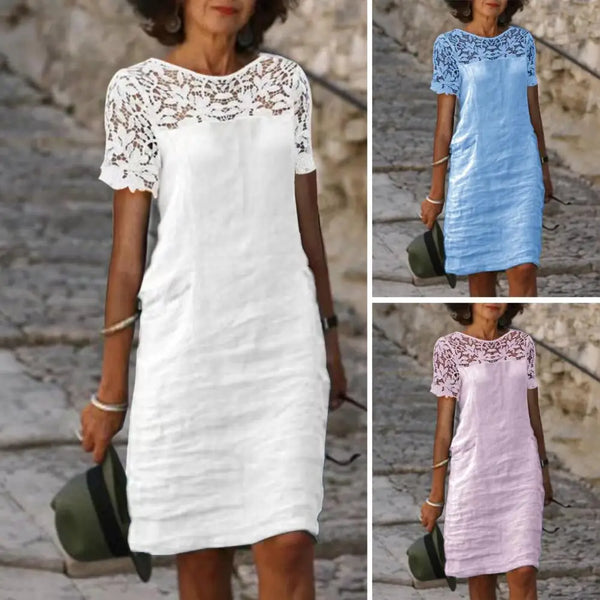 Elegant Summer Cotton Linen Dresses for Women Party Wear
